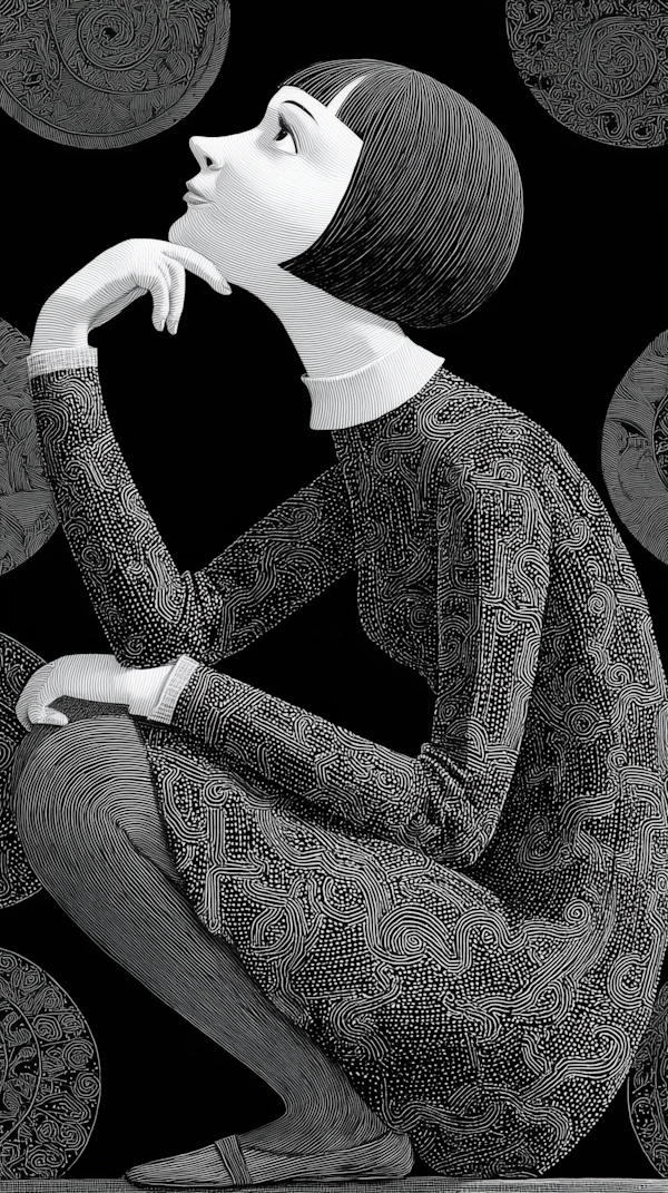 Contemplative Illustration