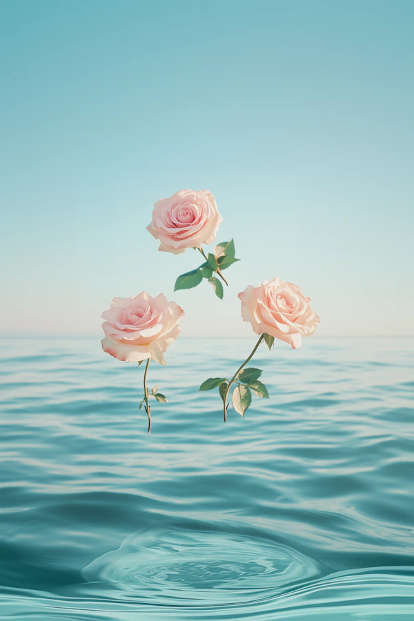 Floating Pink Roses