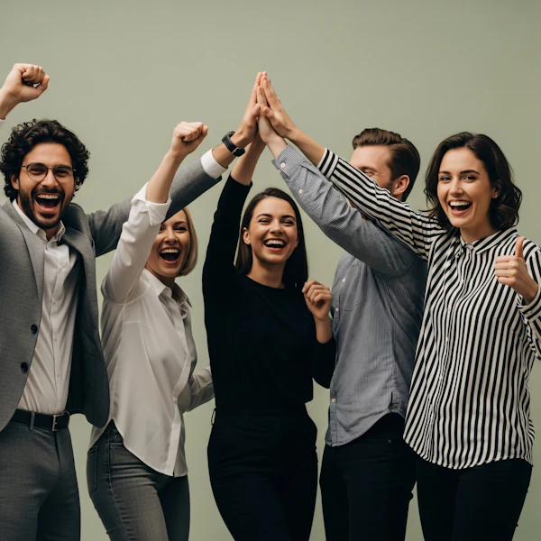 Celebratory Group Pose
