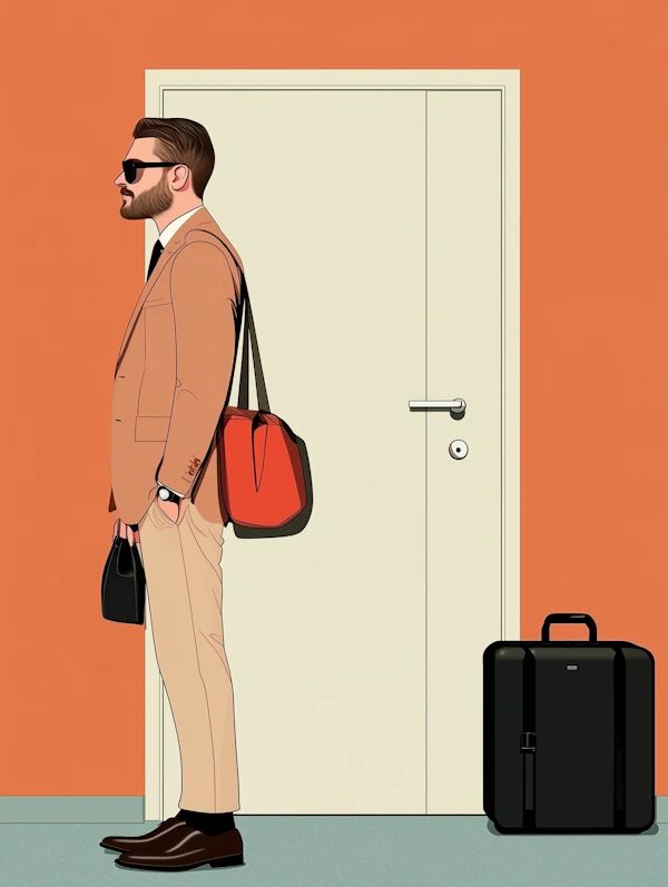 Stylish Man with Luggage
