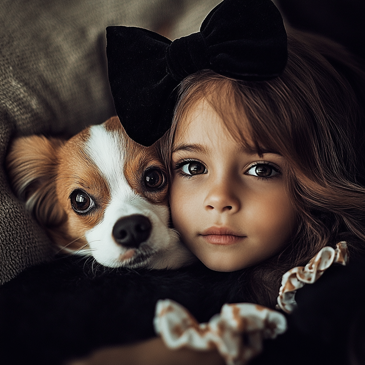 Girl and Dog in Harmony