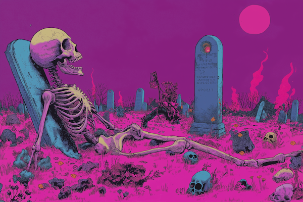 Surreal Graveyard Scene