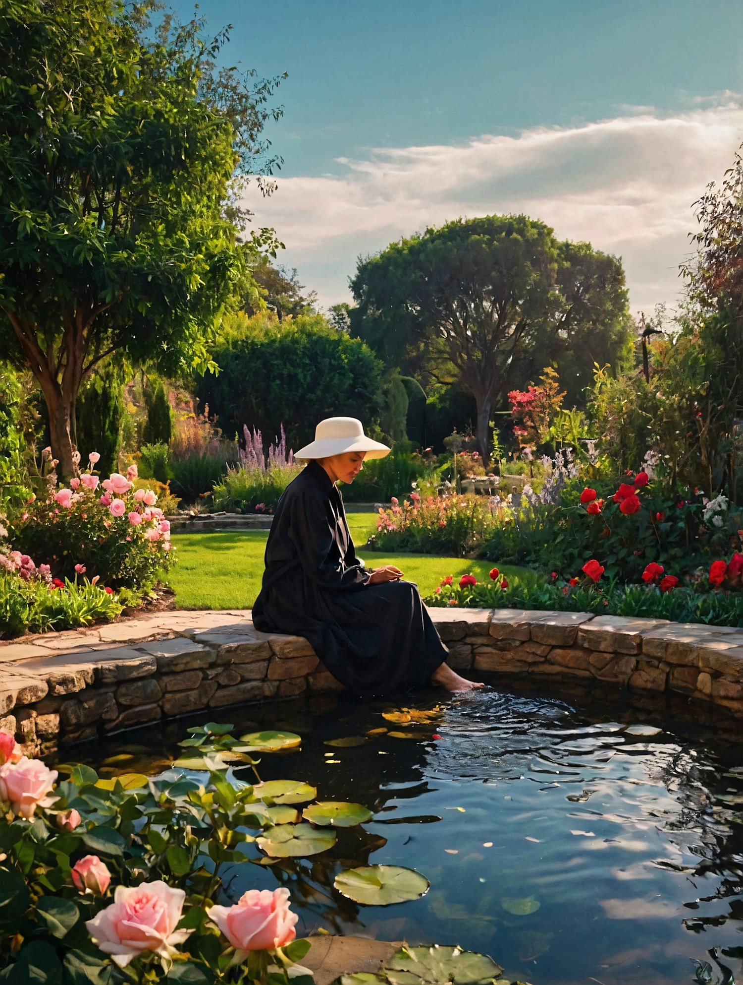 Serene Garden Reflection