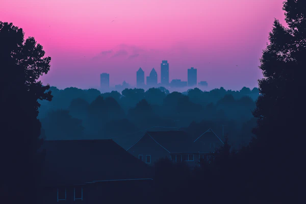 Serene Cityscape at Dusk