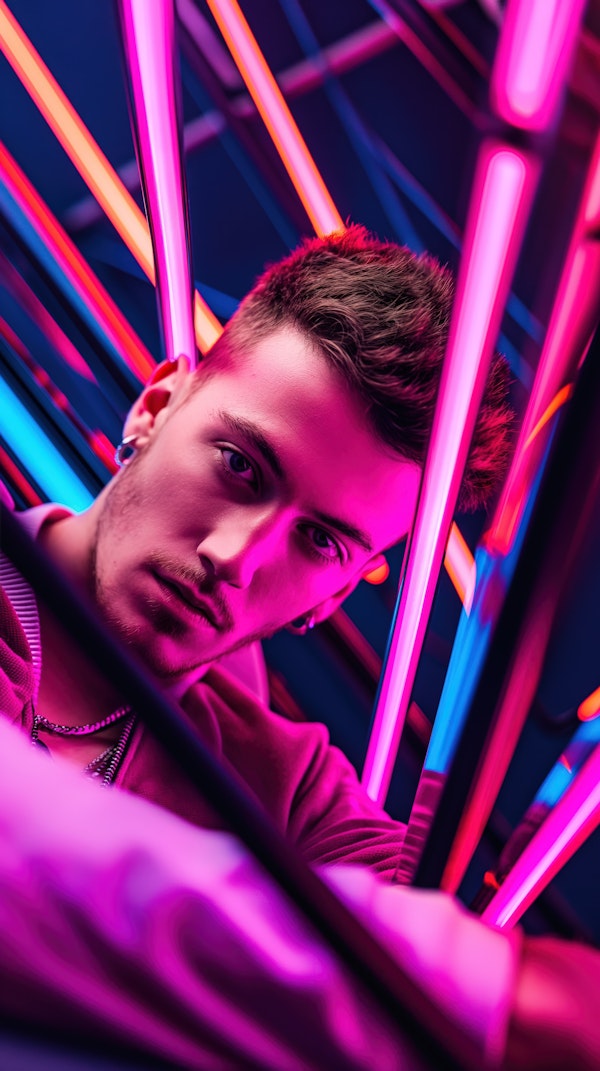 Futuristic Neon Portrait