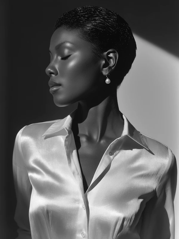 Serene Black-and-White Portrait