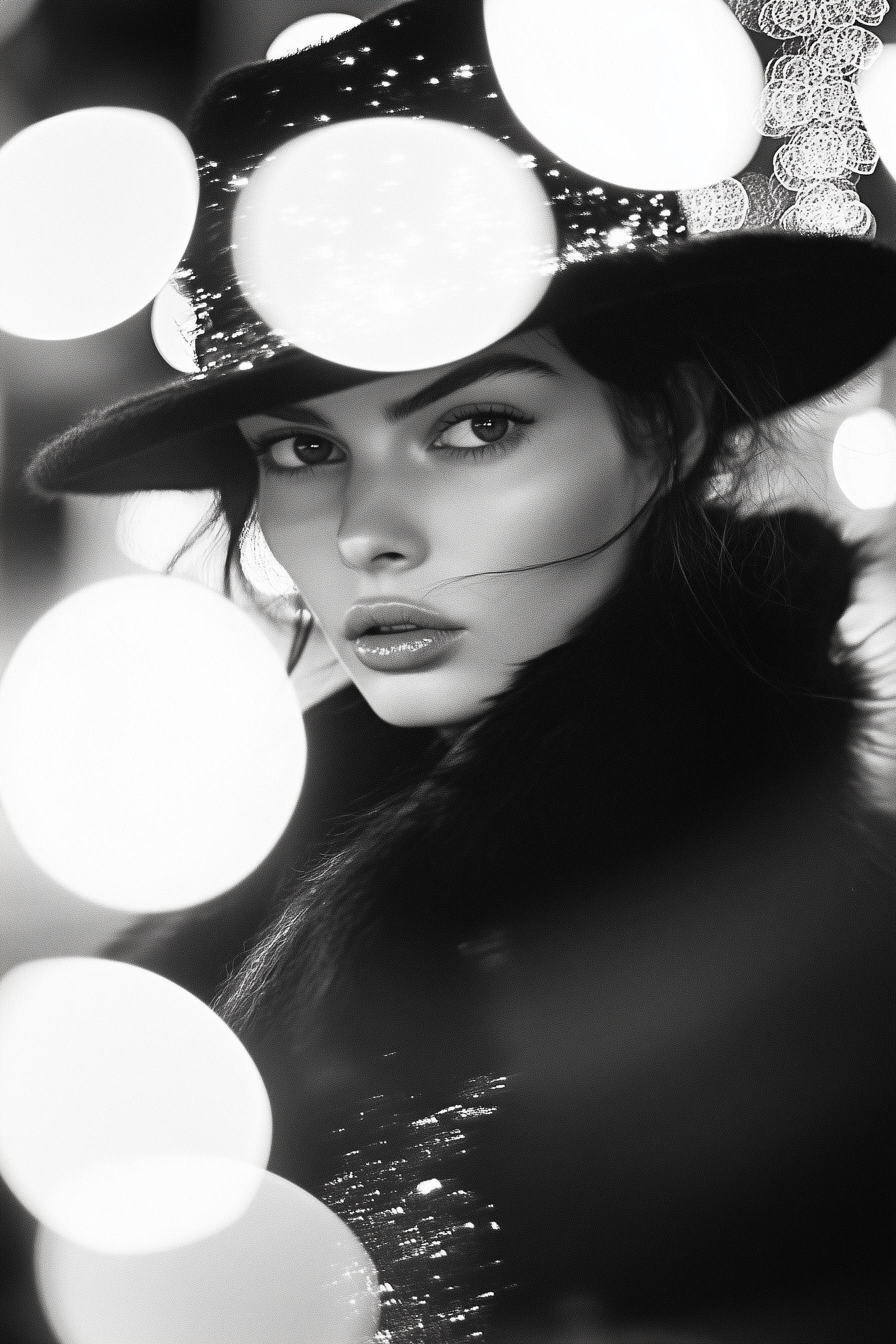 Black and White Portrait of a Woman with Hat Photo on Lummi