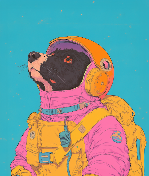 Dog in Astronaut Suit