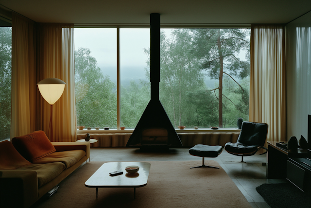 Elegant Living Room with Natural View