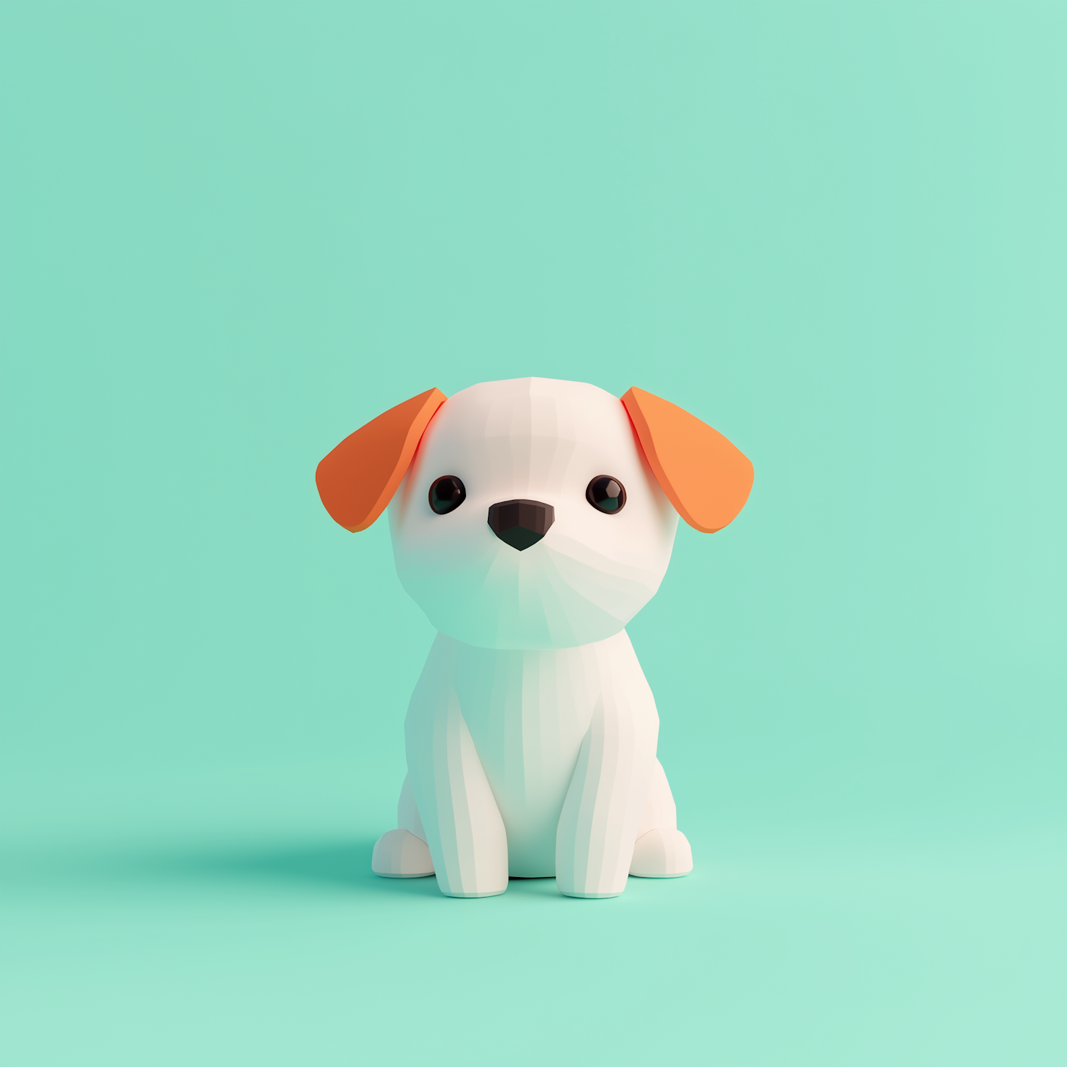 Cute Stylized White Puppy Illustration