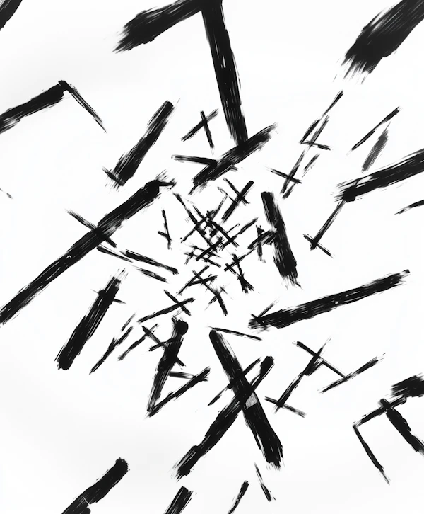 Dynamic Black Brushstrokes