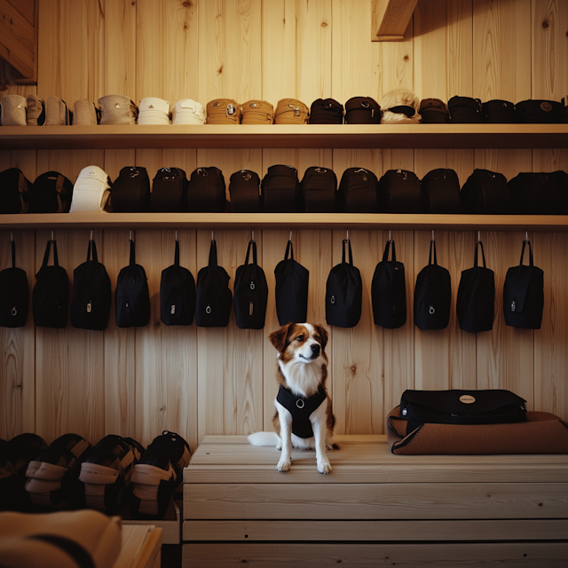 Dog on Minimalist Bench