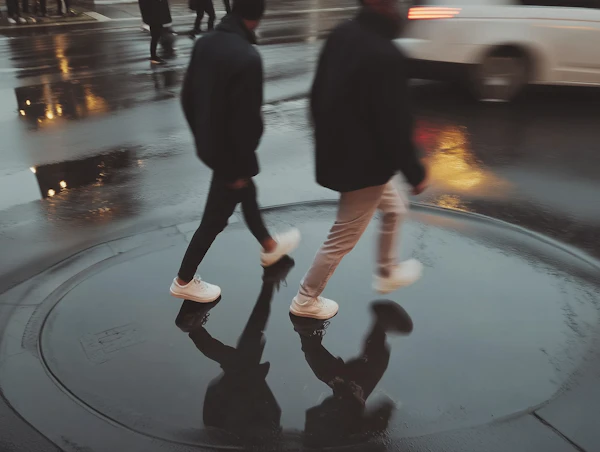 Rainy Urban Reflection
