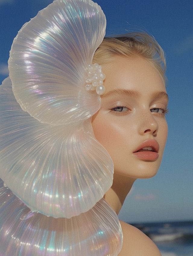 Ethereal Portrait with Shell Accessory