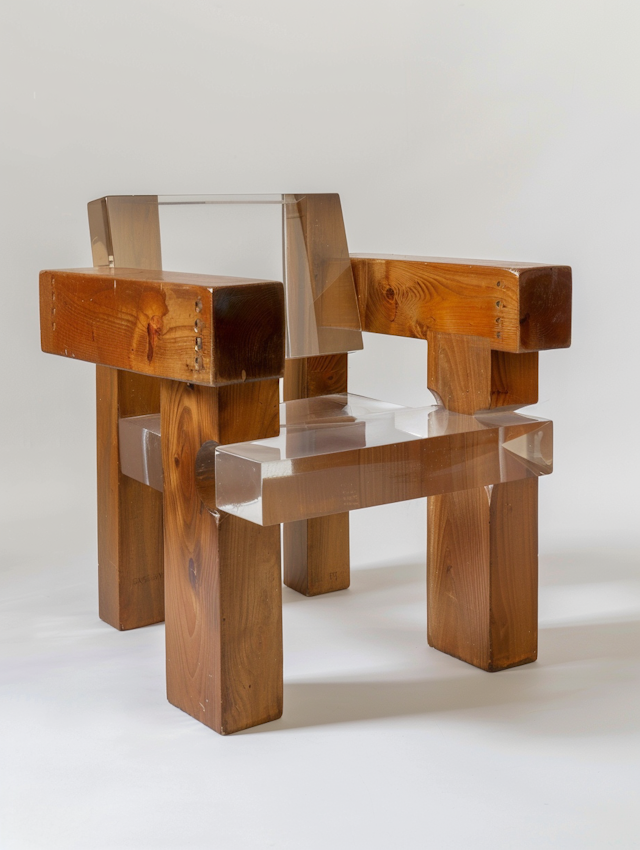 Modern Wood and Acrylic Chair