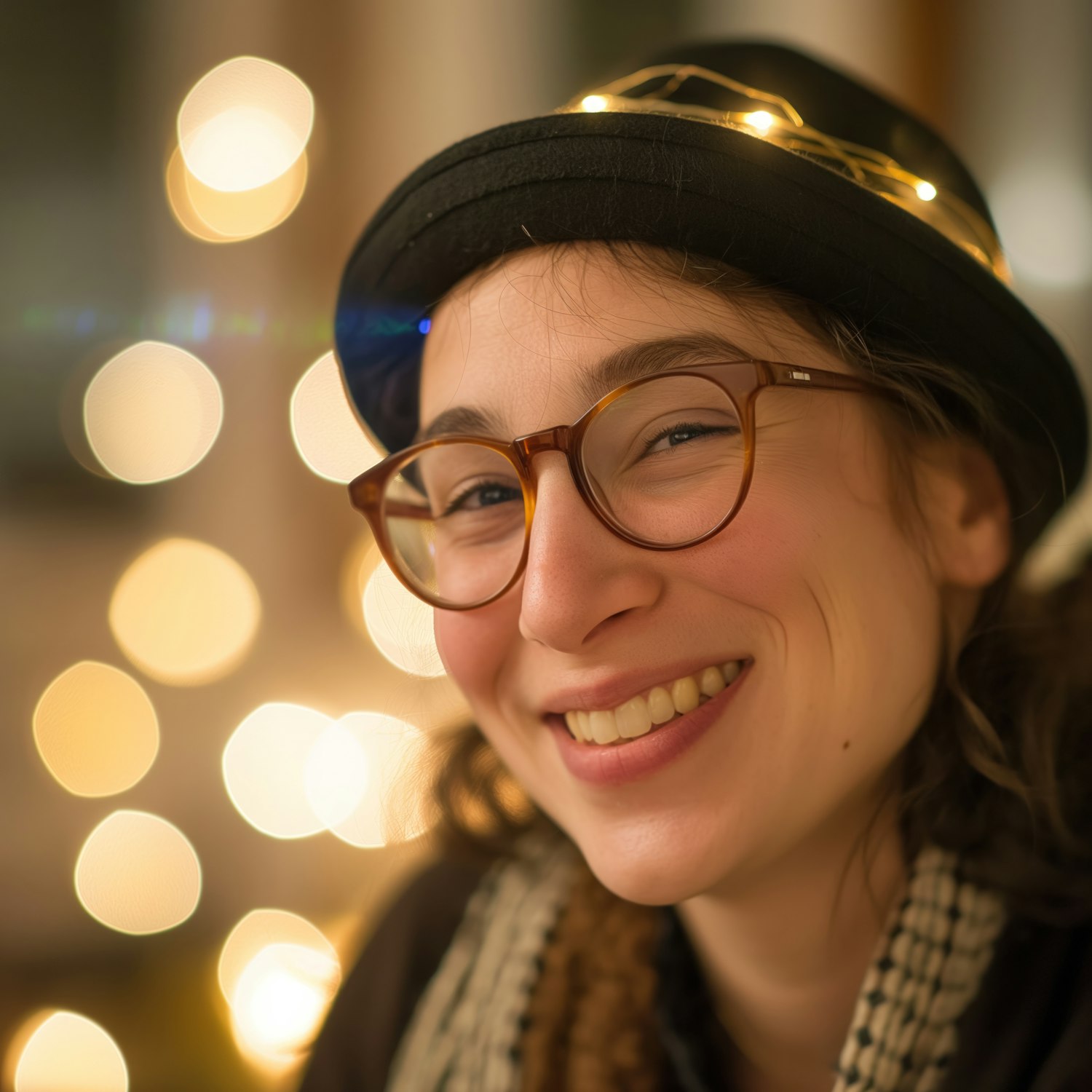 Festive Portrait with Lights