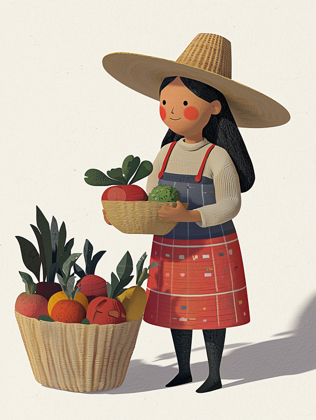 Young Girl with Vegetables