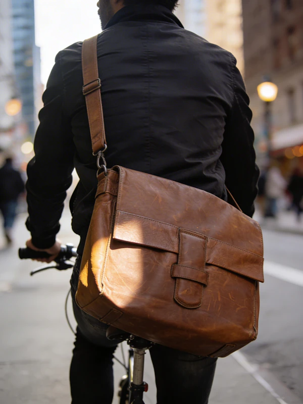 Urban Cyclist with Bag