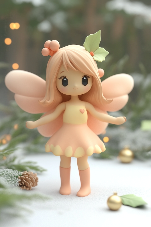 Whimsical Fairy in a Festive Setting