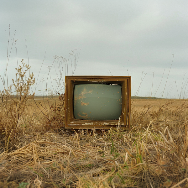 Abandoned Television in a Field