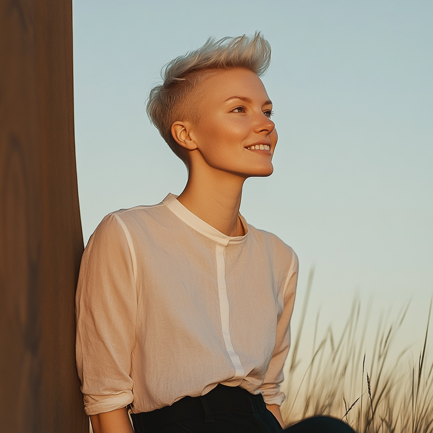 Serene Sunset Portrait