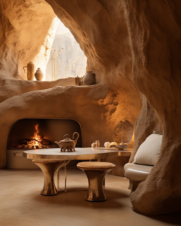 Modern Cave-inspired Living Space