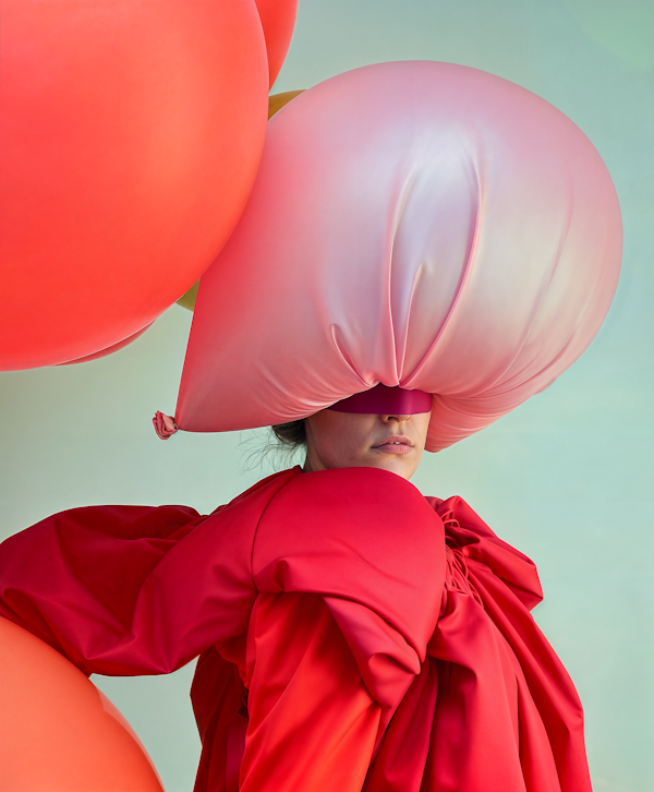 Surreal Balloon Enveloped Portrait