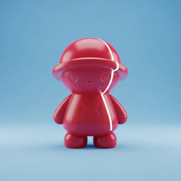Glossy Red Toy Figure