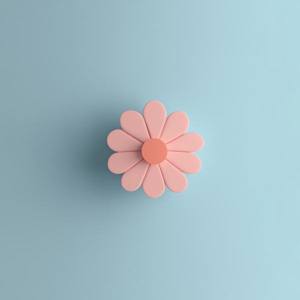 Minimalist Pink Flower Illustration