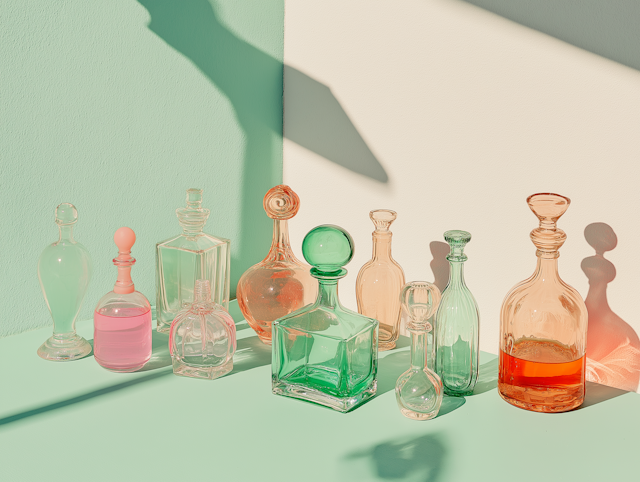 Elegant Glass Bottles Arrangement