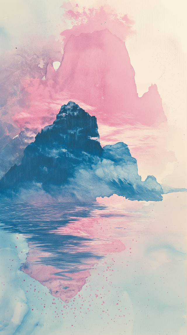 Abstract Watercolor Mountain