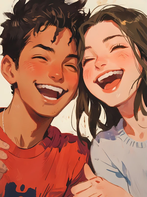 Joyful Duo Illustration
