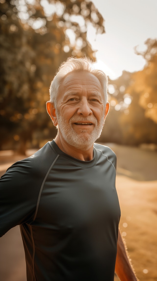 Serene Outdoor Portrait of an Older Man