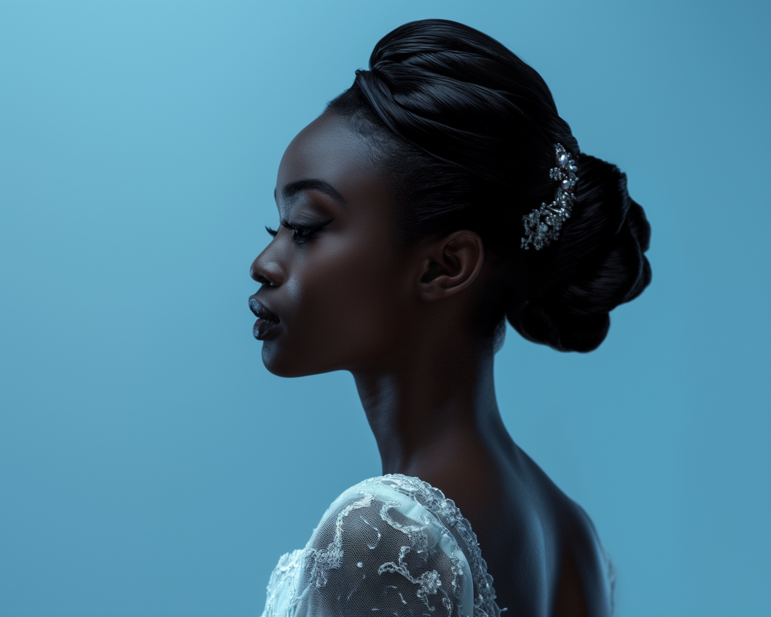 Elegant African Woman in Profile