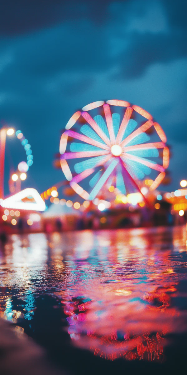 Vibrant Fairground Ferris Wheel