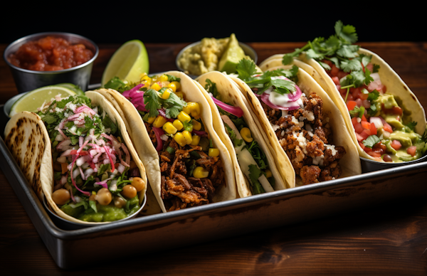 Colorful Mexican Tacos Assortment