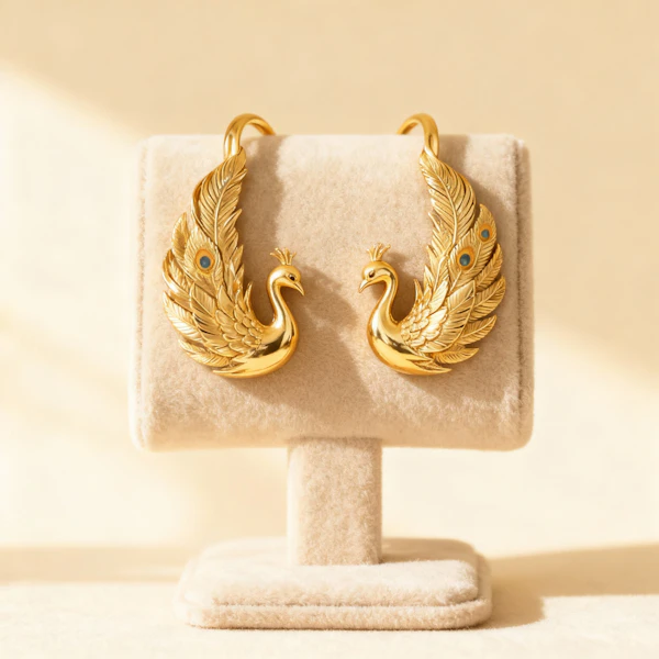 Peacock Gold Earrings