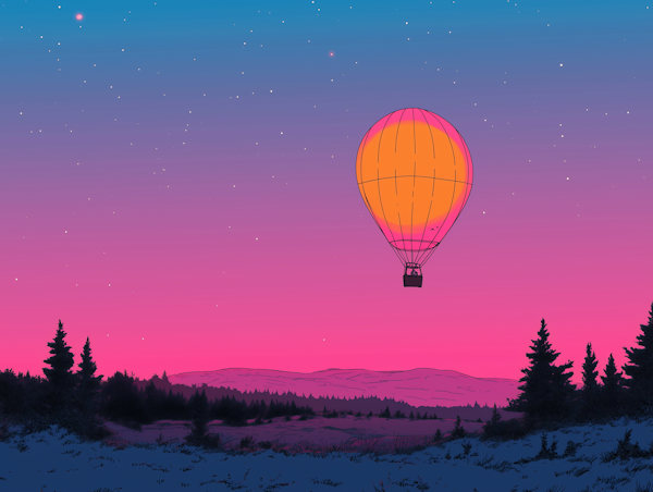 Serene Hot Air Balloon at Twilight