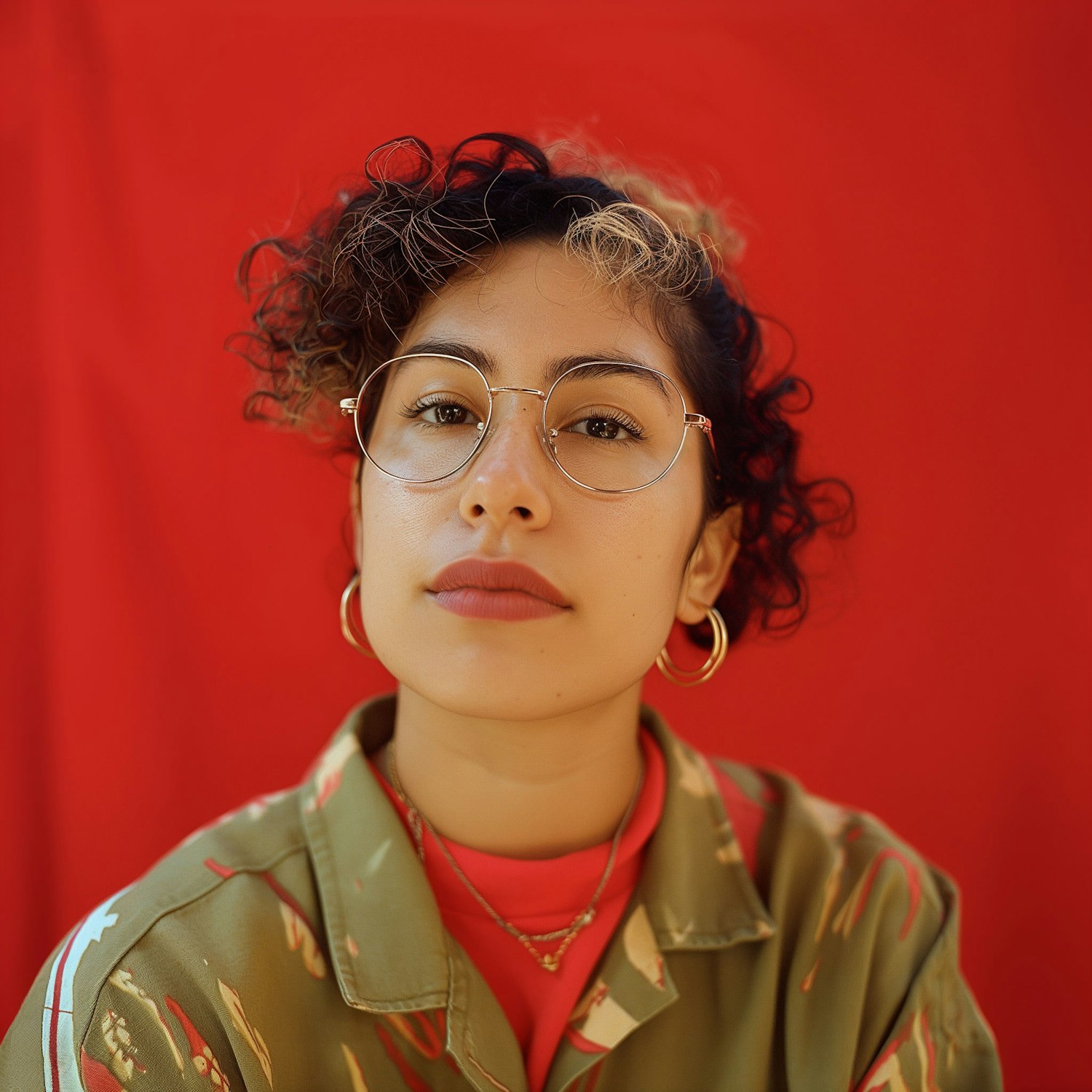 Stylish Woman with Military Jacket