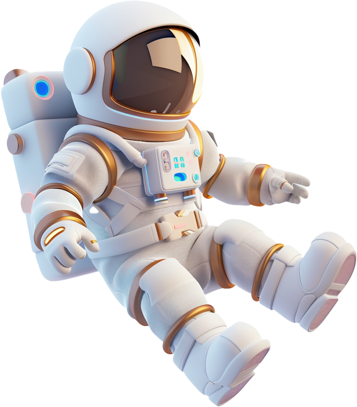 Animated 3D Astronaut in Zero Gravity