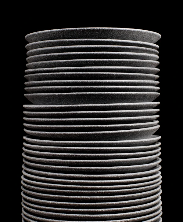 Stack of Gray Plates