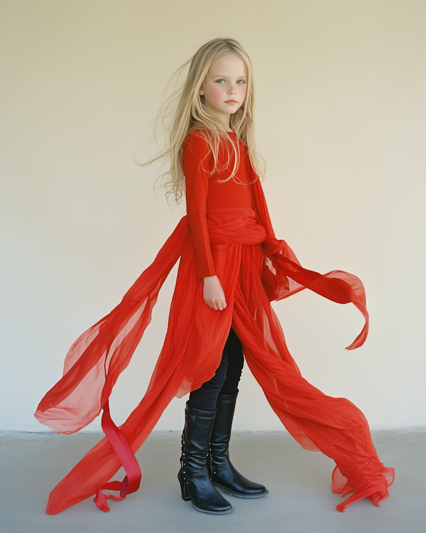 Young Girl in Red Outfit