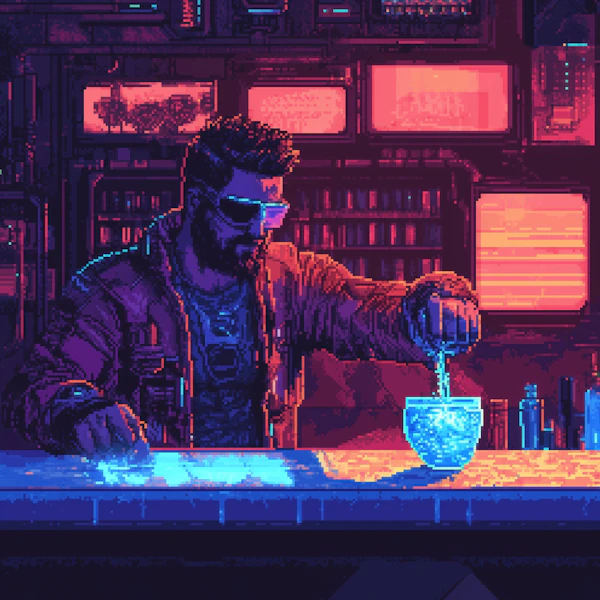 Cyberpunk Bartender Scene