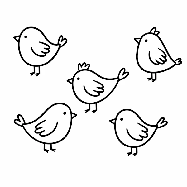 Cartoon Birds Illustration