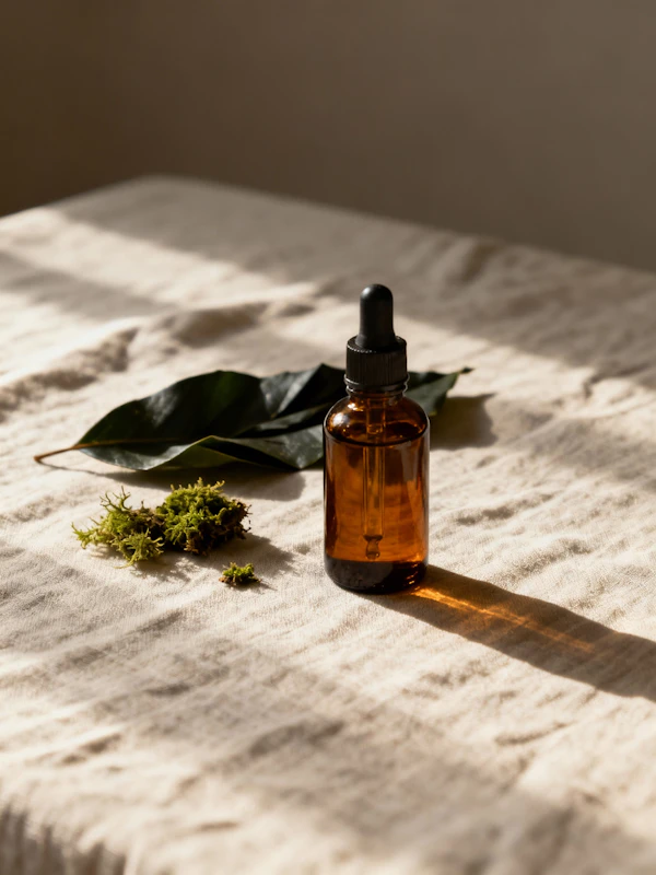 Amber Bottle Still Life
