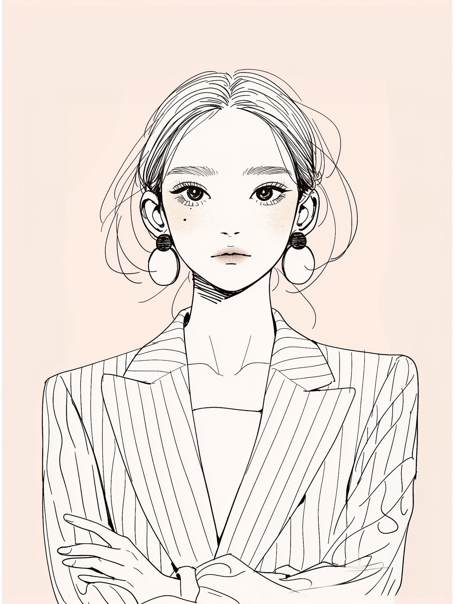 Stylized Illustration of a Young Woman