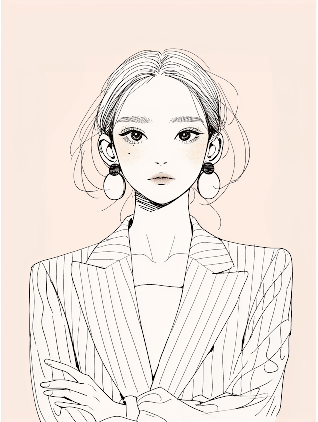 Stylized Illustration of a Young Woman