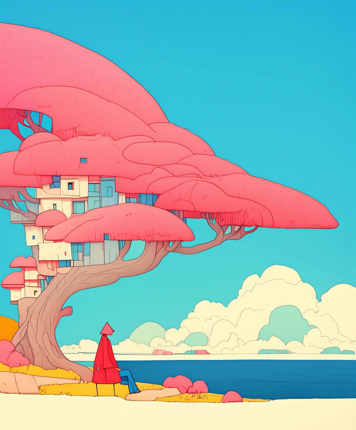 Surreal Tree with Houses