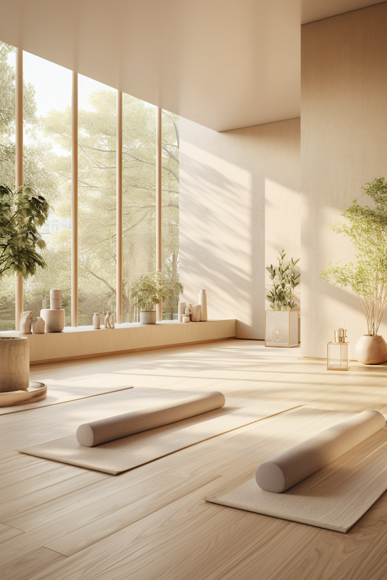 Tranquil Nature-Infused Yoga Space