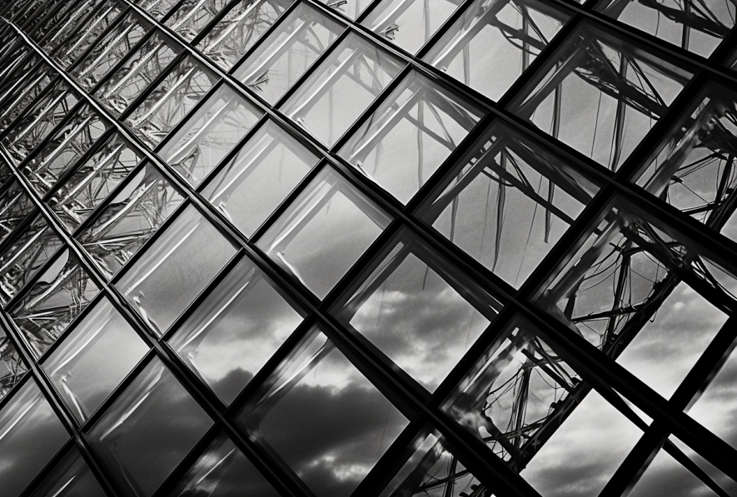 Geometric Reflections: An Architectural Monochrome